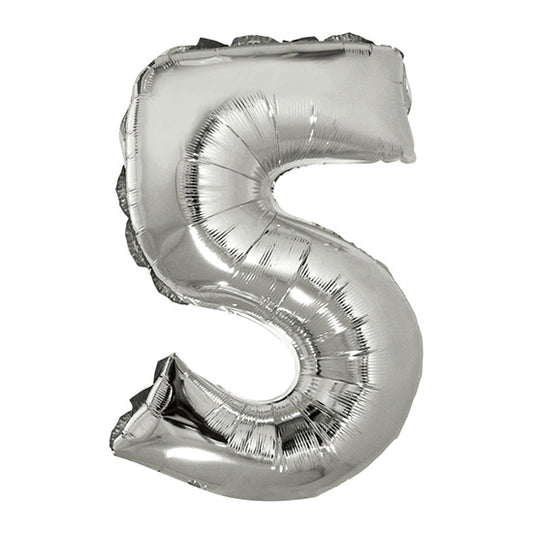 16in Silver Number 5 Balloon (DOES NOT FLOAT)