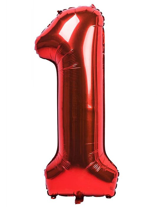 40in Number 1 Red Mylar Balloon