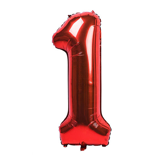 40in Number 1 Red Mylar Balloon
