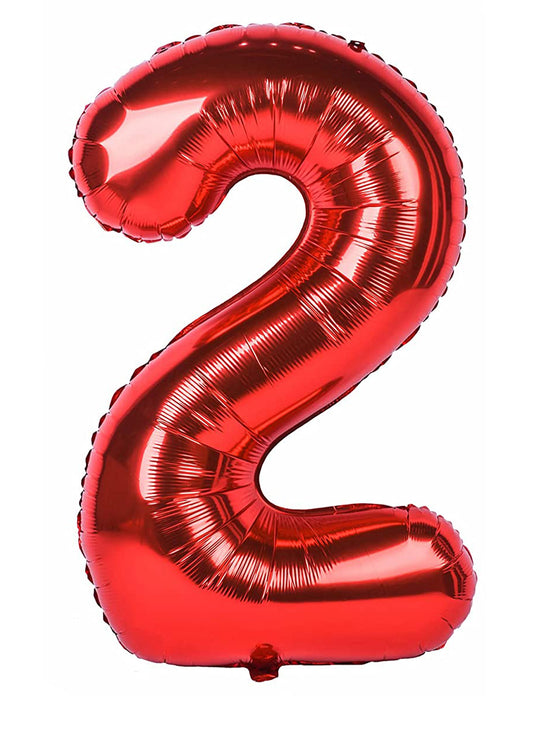 40in Number 2 Red Mylar Balloon