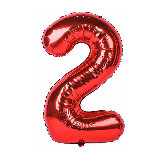 40in Number 2 Red Mylar Balloon