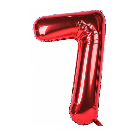 40in Number  Red Mylar Balloon
