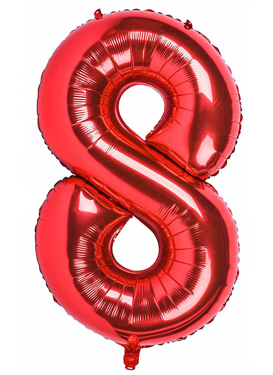 40in Number 8 Red Mylar Balloon
