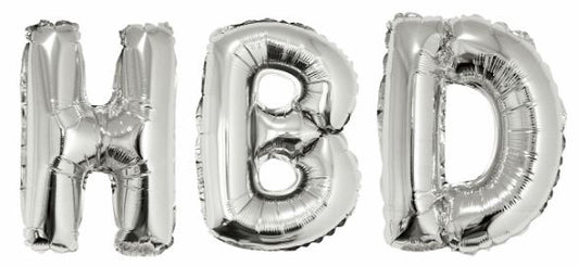 16" HBD  Silver Balloons (Happy Birthday) (DOS NOT FLOAT) 1 Ct