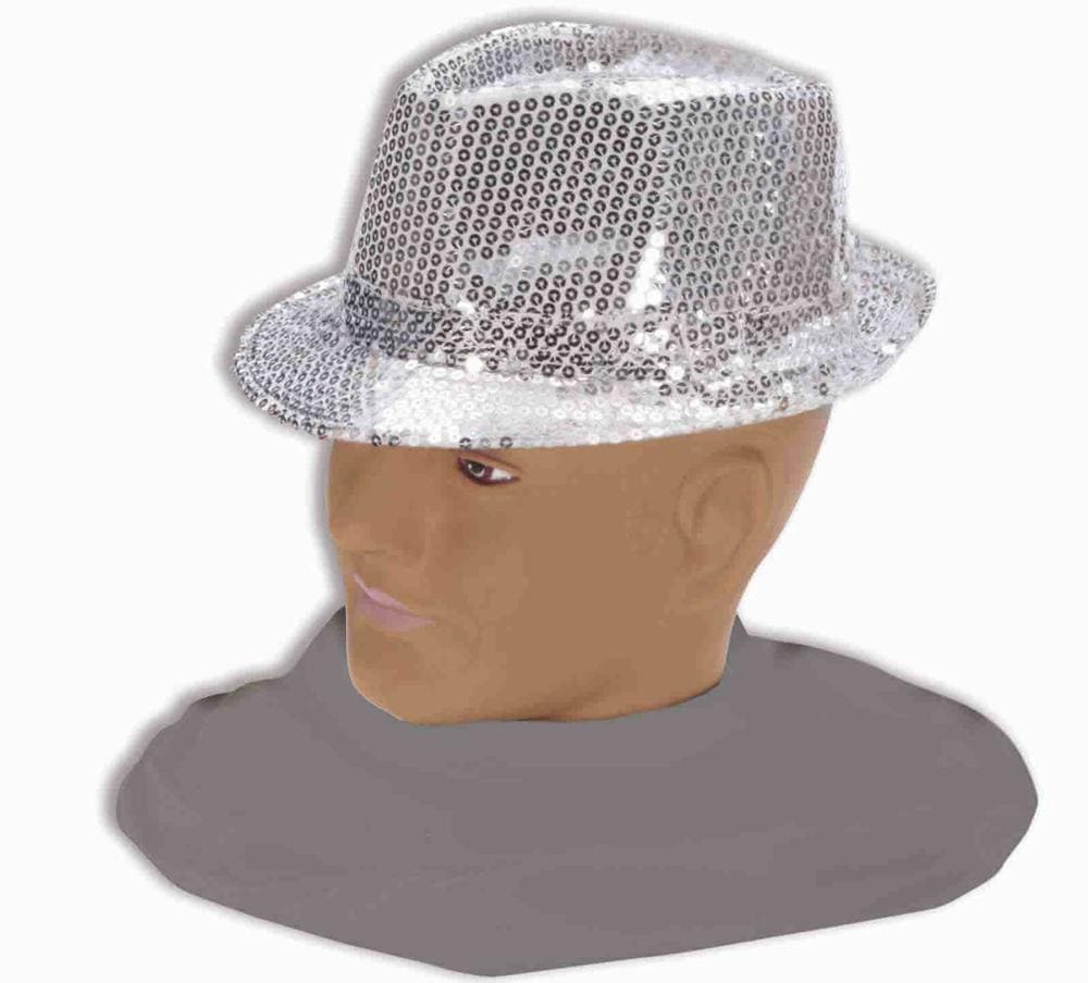 Silver Sequin Fedora Hat