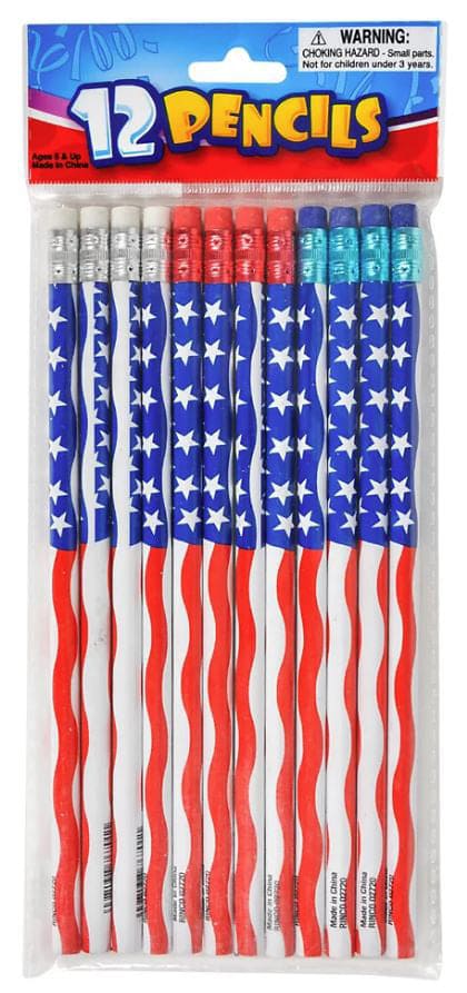 American Flag Standard Pencil Favors 12ct
