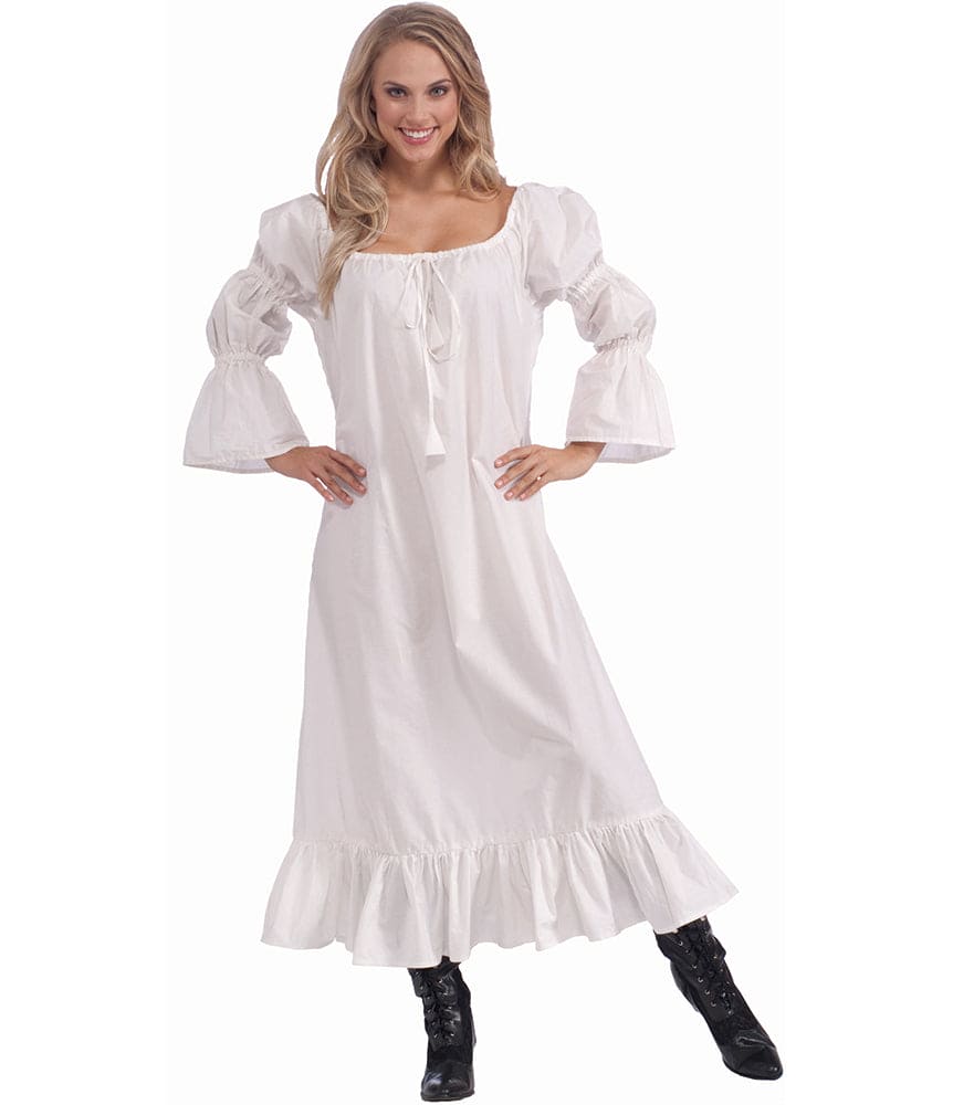 Medieval Chemise White Long Dress Costume Adult
