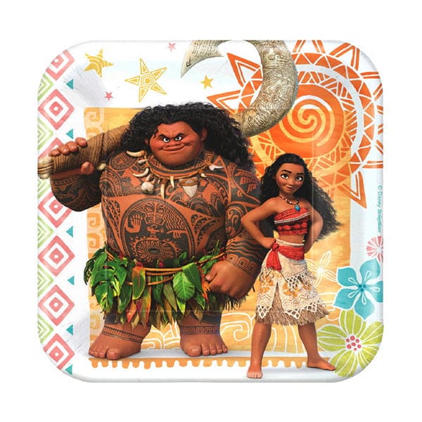 Disney Moana 7in Square Luncheon Plates 8 Ct