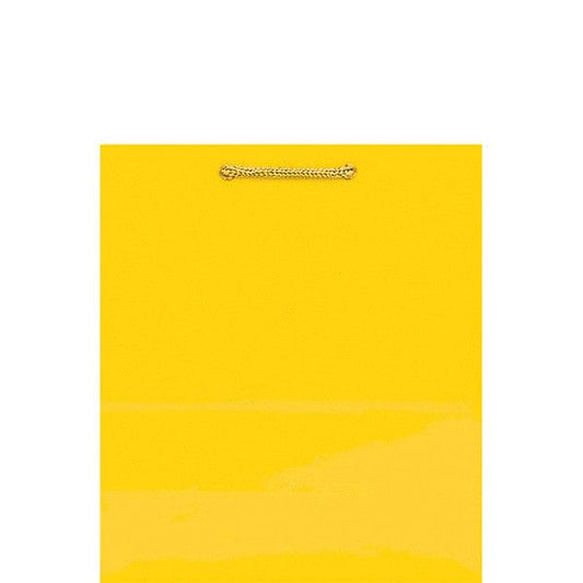 Solid Glossy Yellow Sunshine Medium Bag  9 x 8 x 4