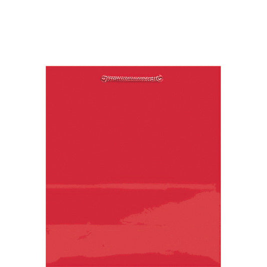 Solid Glossy Red Medium Bag 9 x 8 x 4