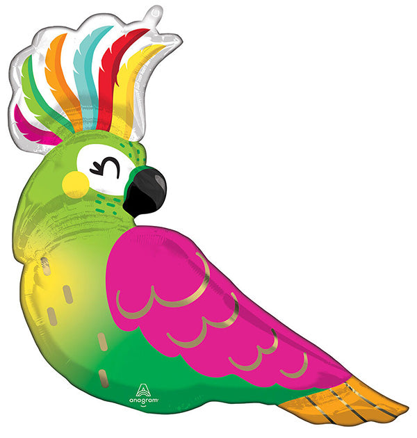 Tropical Parrot 31in Metallic Balloon