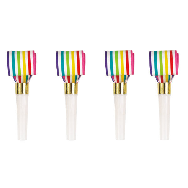 Rainbow Stripe Party Blowouts