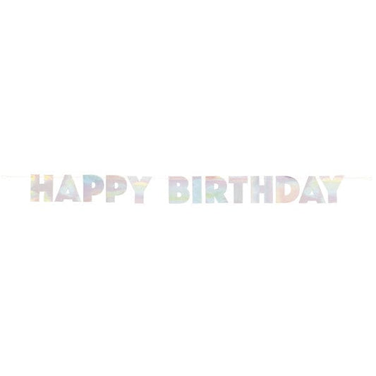Happy Birthday Iridescent Foil Banner