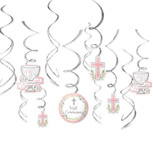 Comm Swirl Deco Pack - Pink 12 Ct