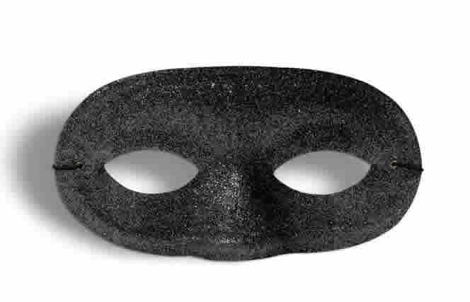 Black Glitter Domino Eye Mask