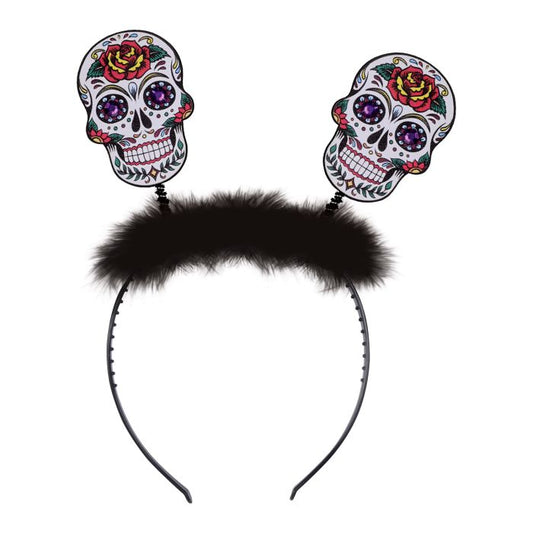 Day of the Dead Sugar Skull Head Bopper Headband