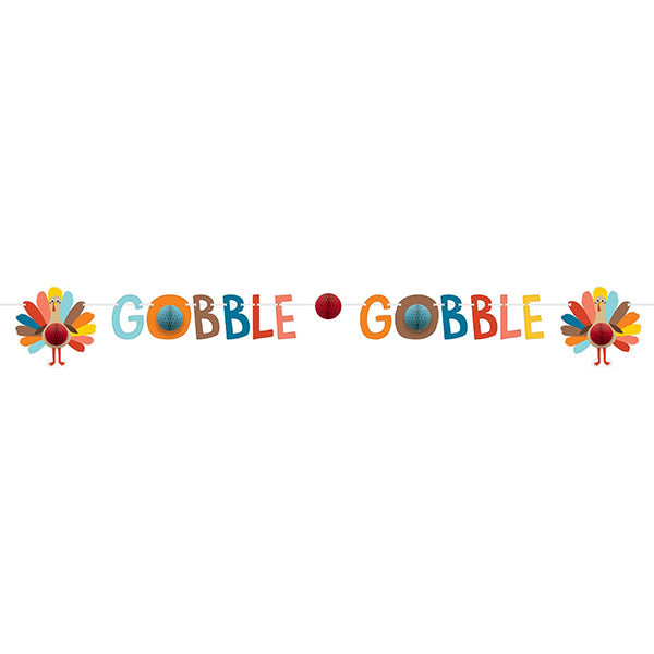 Happy Turkey Day Honeycomb 6ft Banner