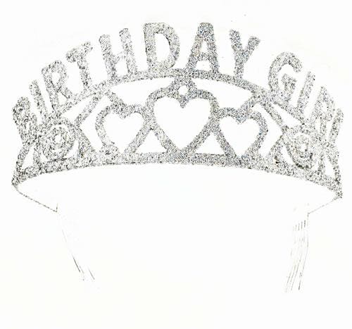 Glittered Metal Birthday Girl Tiara