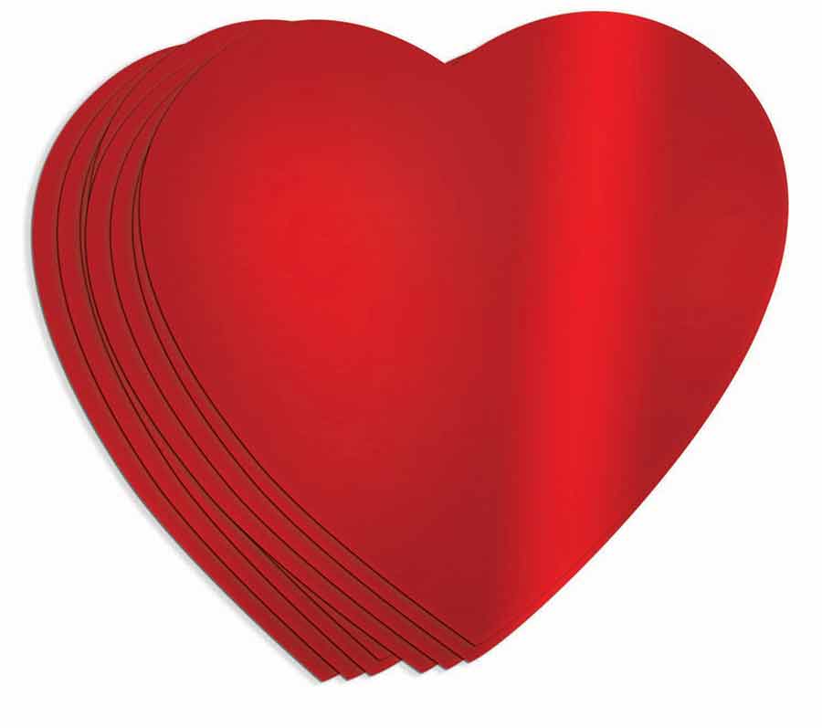 Metallic Red Heart Cutouts 8 Ct