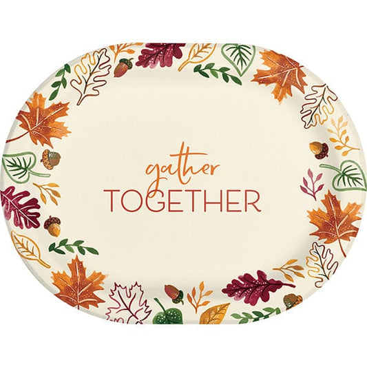 Fall Festivities 10 x 12in Oval Paper Platters 8ct