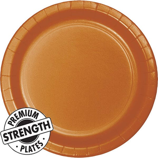 Pumpkin Spice 9in Round Dinner Paper Plates 24ct