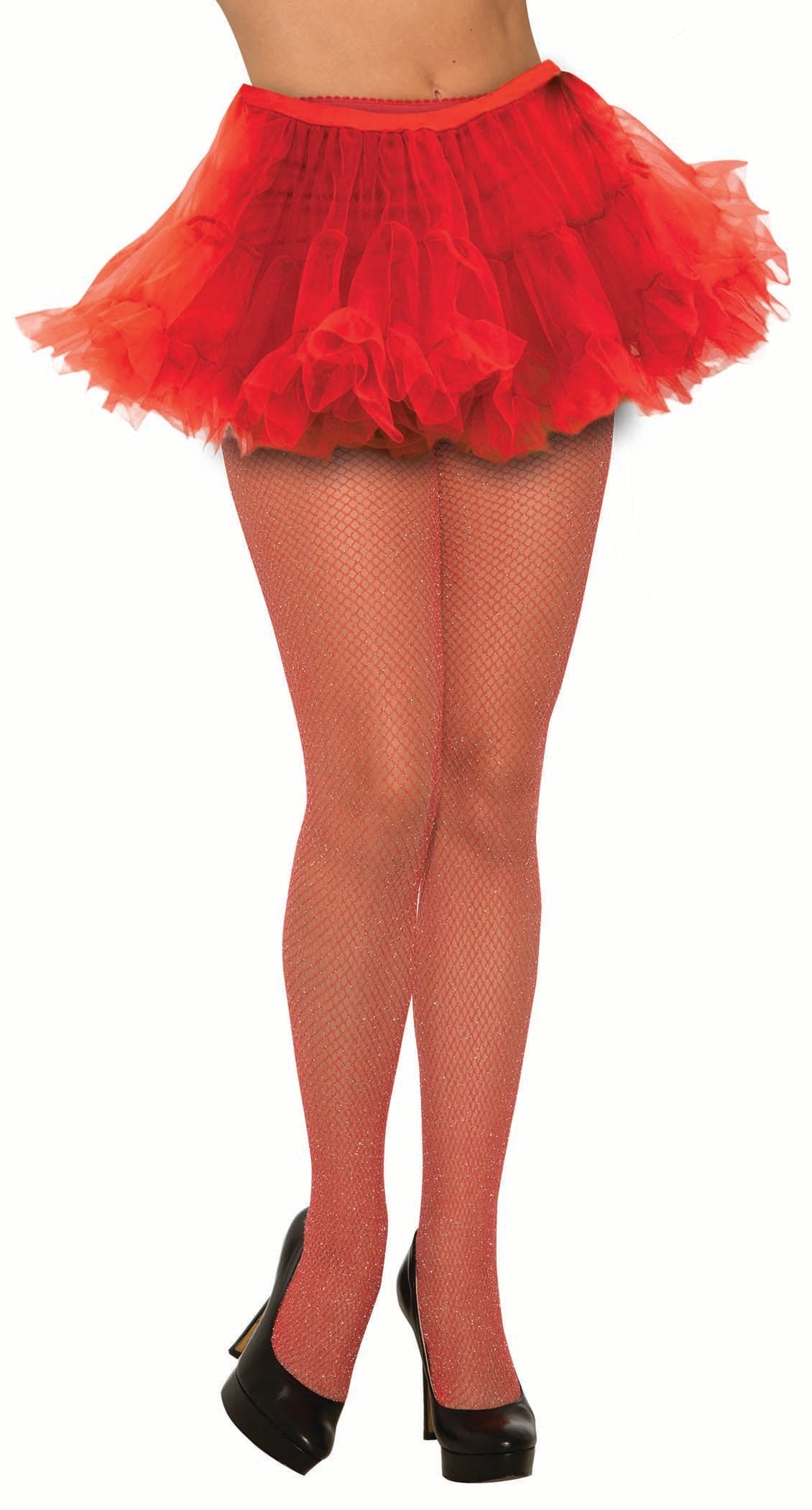 Fishnet Stockings Glitter Red