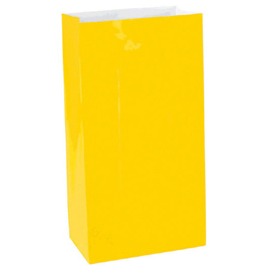 Yellow Sunshine Mini Paper Bags 12 Ct