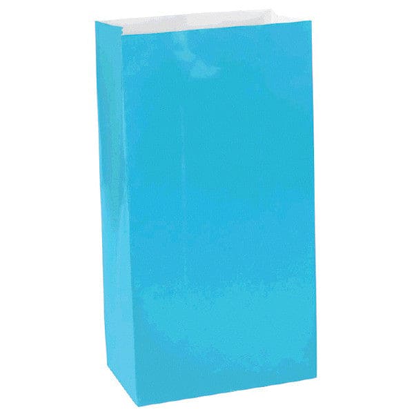 Caribbean Blue  Mini Paper Bags 12 Ct