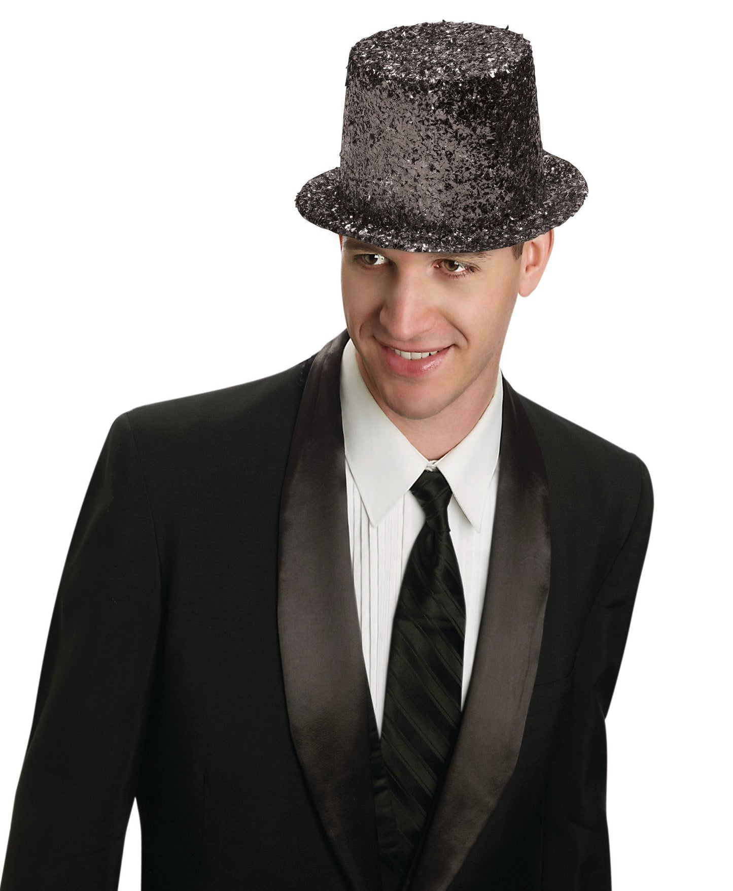 GLITTER TOP HAT BLACK