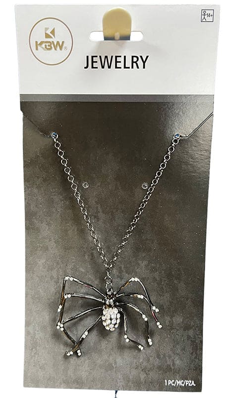 Black Rhinestone Spoder Necklace