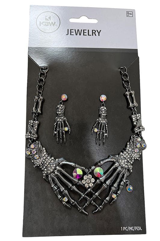 Black Skeleton Hand Earrings