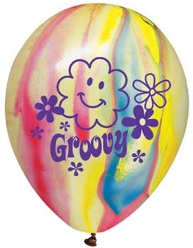 Groovy Tye-Dye 12in Printed Latex Balloons