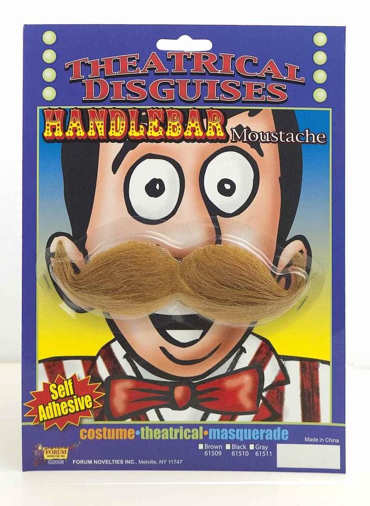 Brown Handlebar Moustache