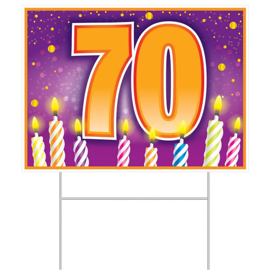 70 Birthday Plastic Yard Sign