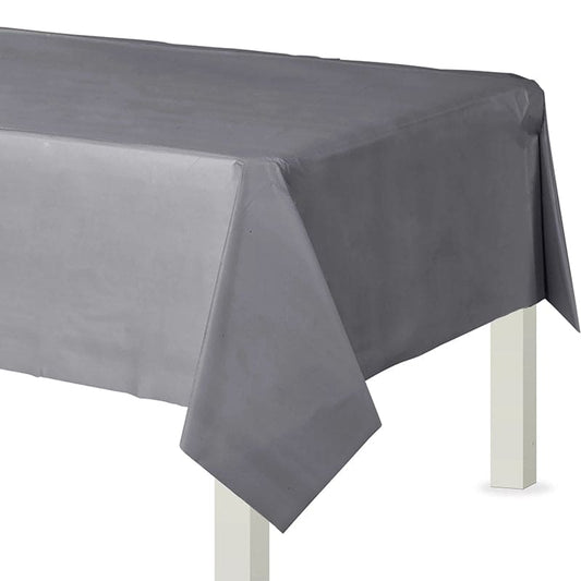 Flannel Backed Table Cover 54in x 108in - Silver