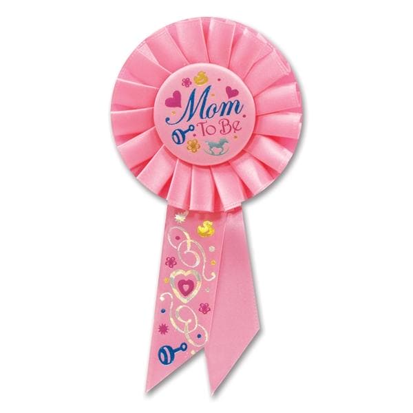Mom To Be Pink Rosette Ribbon