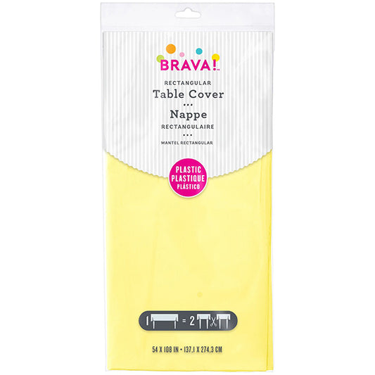 Light Yellow 54 x 108in  Plastic Table Cover