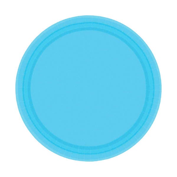 Caribbean Blue 7in Round Luncheon Paper Plates