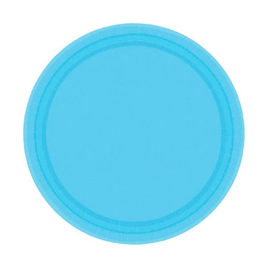 Caribbean Blue 7in Round Luncheon Paper Plates