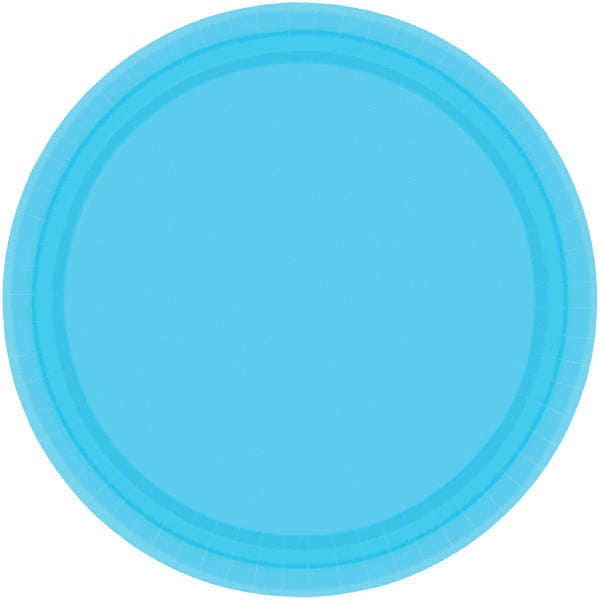 Caribbean Blue 10.5in Round Banquet Paper Plates 20 Ct