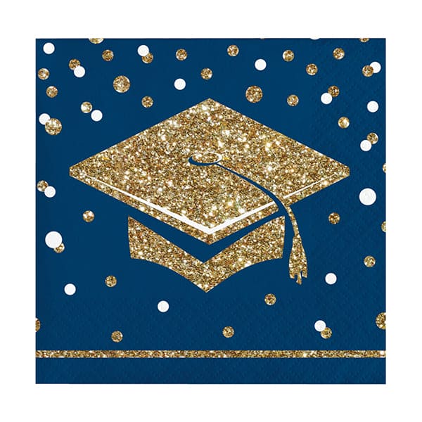 Glittering Grad Beverage Napkins 36ct