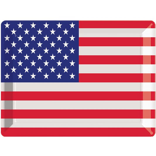 Patriotic Flag Plastic 12in x 16in Tray