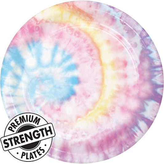 Tie Dye Party 9in Round Dinner Paper Plates 8ct