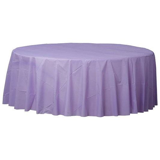 Lavender 84in Round Plastic Table Cover