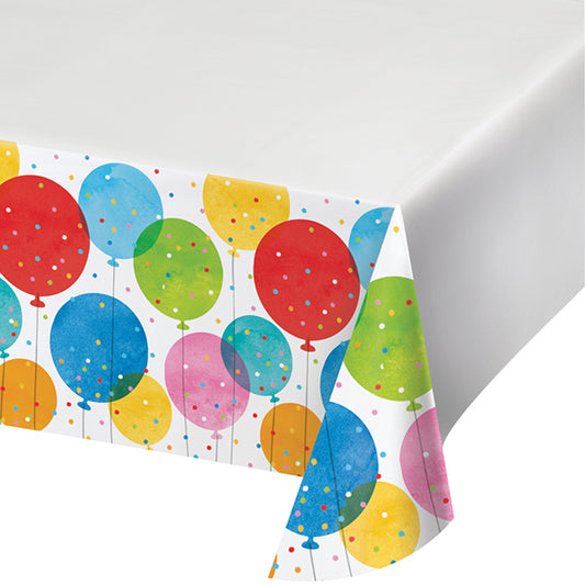 Confetti Balloons 48 x 88in  Plastic Table Cover