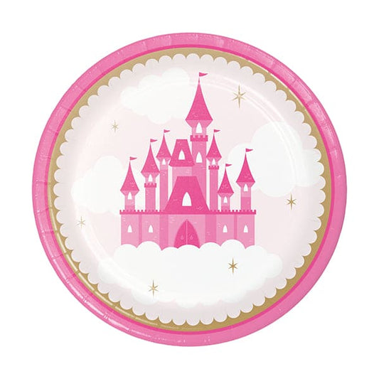 Little Princess 7in Round Luncheon Paper Plates 8ct