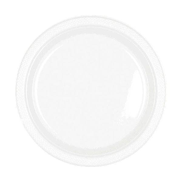 White 7in Round Luncheon Plastic Plates