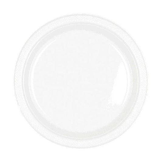 White 7in Round Luncheon Plastic Plates