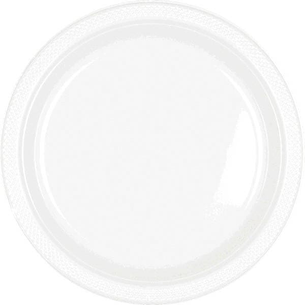 White 10.25in Round Banquet Plastic Plates