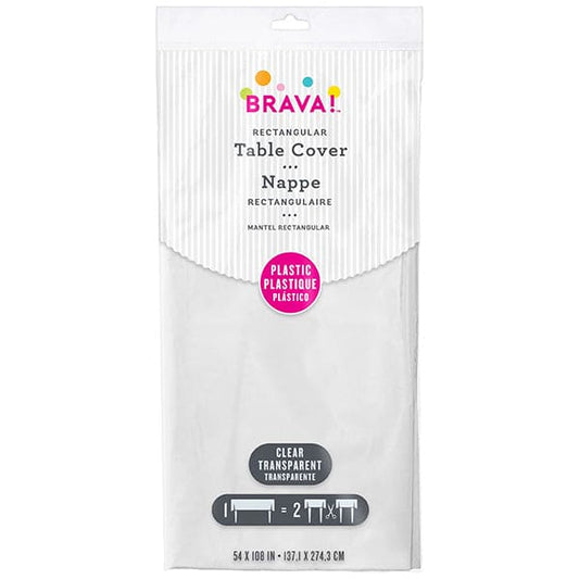 Clear 54 x108in Plastic Table Cover